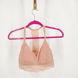 Auden Women's Lightly Lined Bralette Racerback Cream Laced